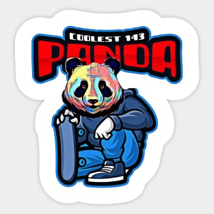 Coolest 143 Panda (with skateboard) Sticker